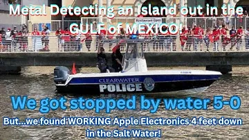 Metal Detecting an ISLAND in the GULF of MEXICO- WORKING Electronics found under water! #mondaydigs
