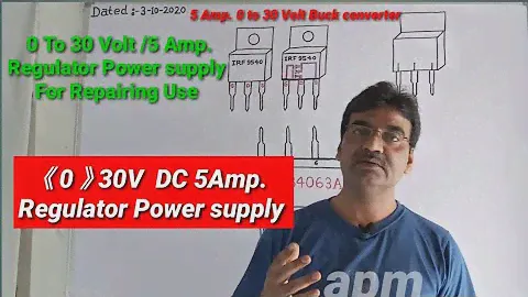 How to make 5 Amp.  0 to 30 volt DC Regulator Power supply